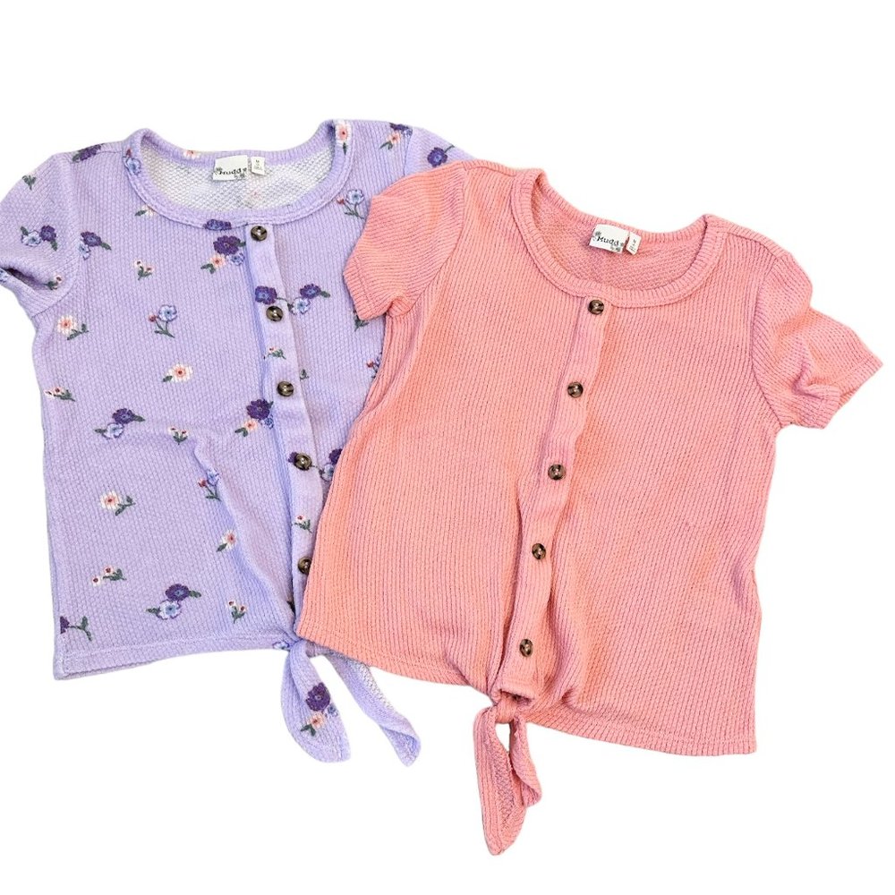 Mudd Set of 2 Girls (Kids) Pink & Purple Shirt Size M (8), Pre-owned